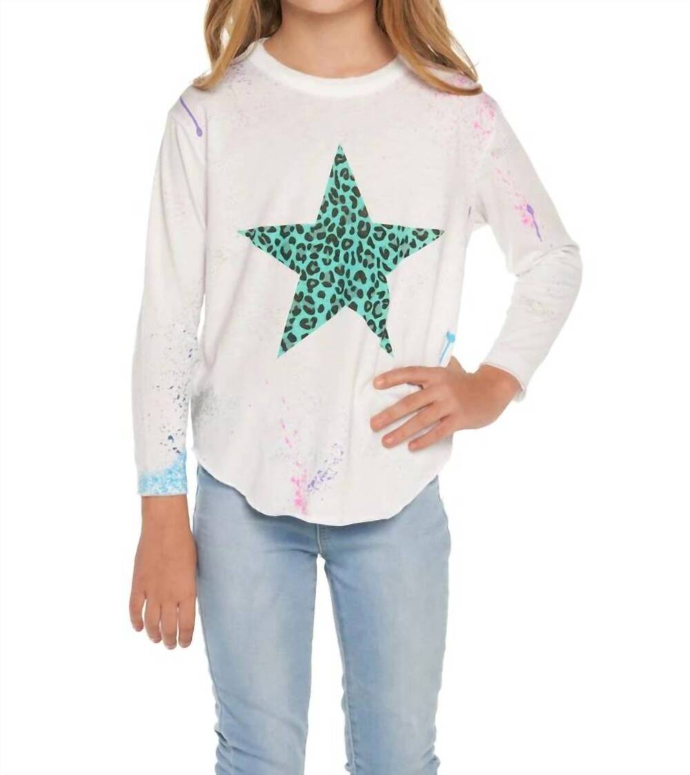 NEW CHASER leopard star tee in white